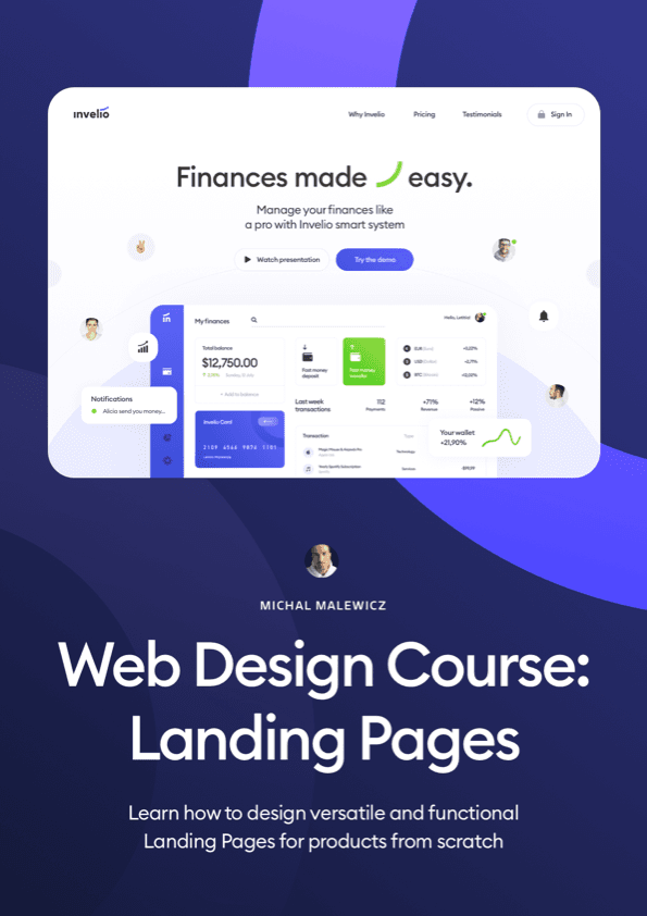 web design course - landing page