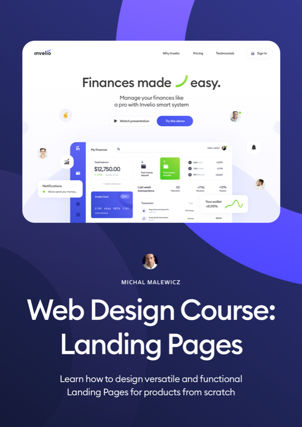 web design course - landing page